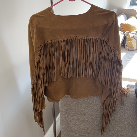 Honey 75fne real leather Suede Ls 20 Tan Jacket French connection - Picture 8 of 13